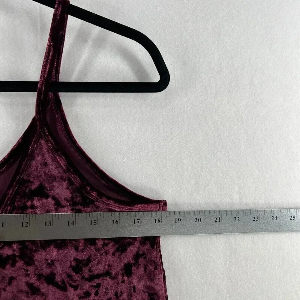 Victoria's Secret Pink Cami Tank Top Womens Size L Sleepwear Sleeveless Burgundy - Picture 9 of 10